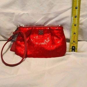 Red Sequin Coach wristlet
